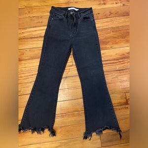 Black Hidden brand size 27 Black denim flare frayed end jeans